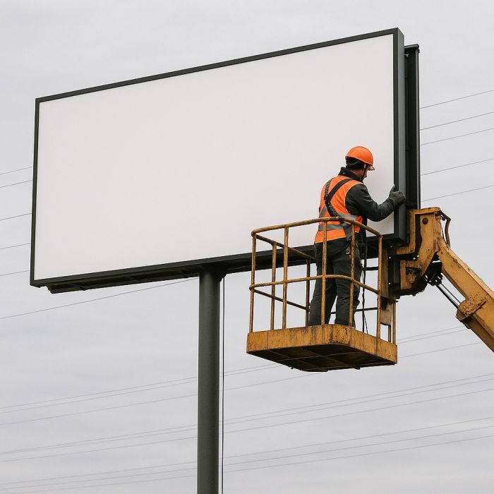 Монтаж наружной рекламы и вывесок