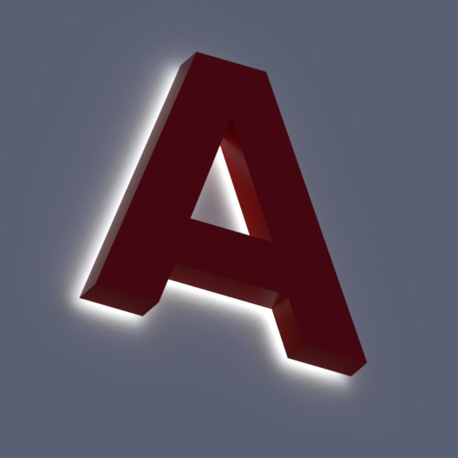 Объёмные буквы с контражурной подсветкой